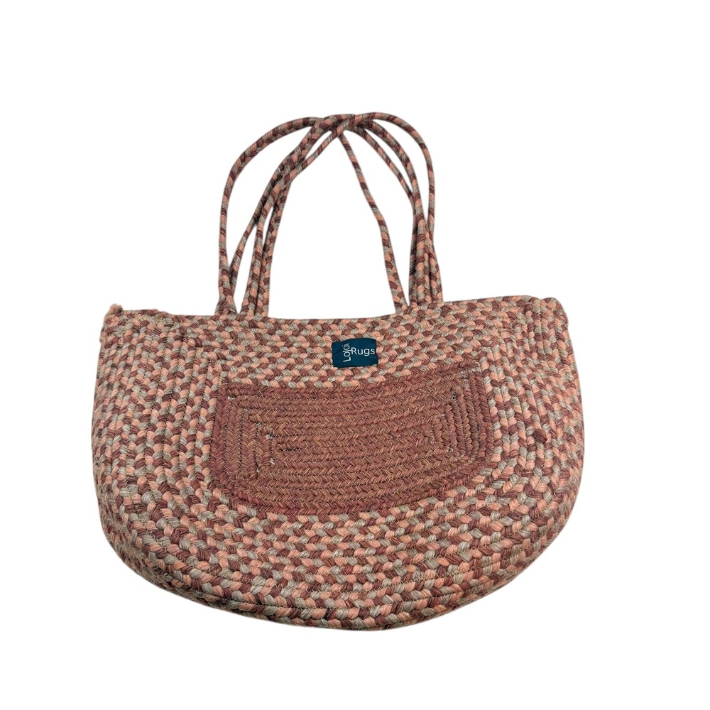 Lolo Rugs Braided Tote Bag Earth Tones‎